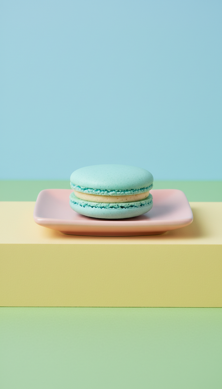 Sky Blue Macaron with Vanilla Cloud