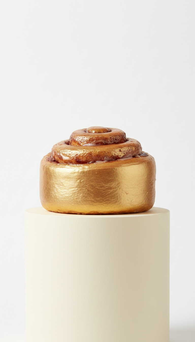 Gilded Cinnamon Roll With Gold Leaf