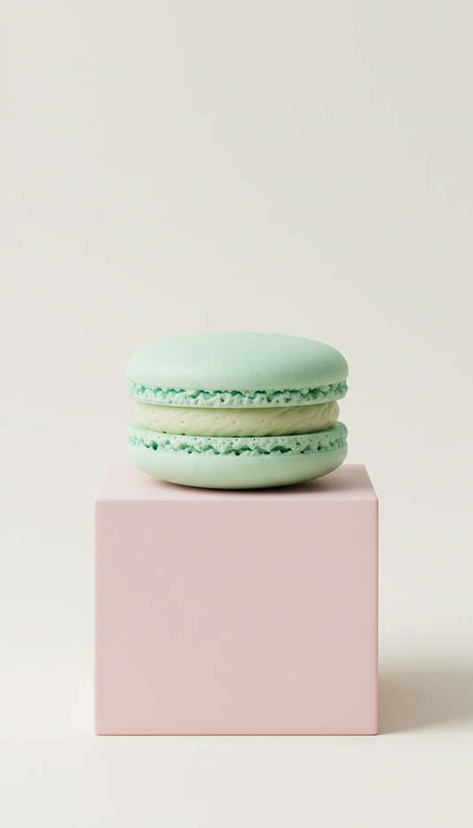 Mint Creme Macaron with Garden Herb