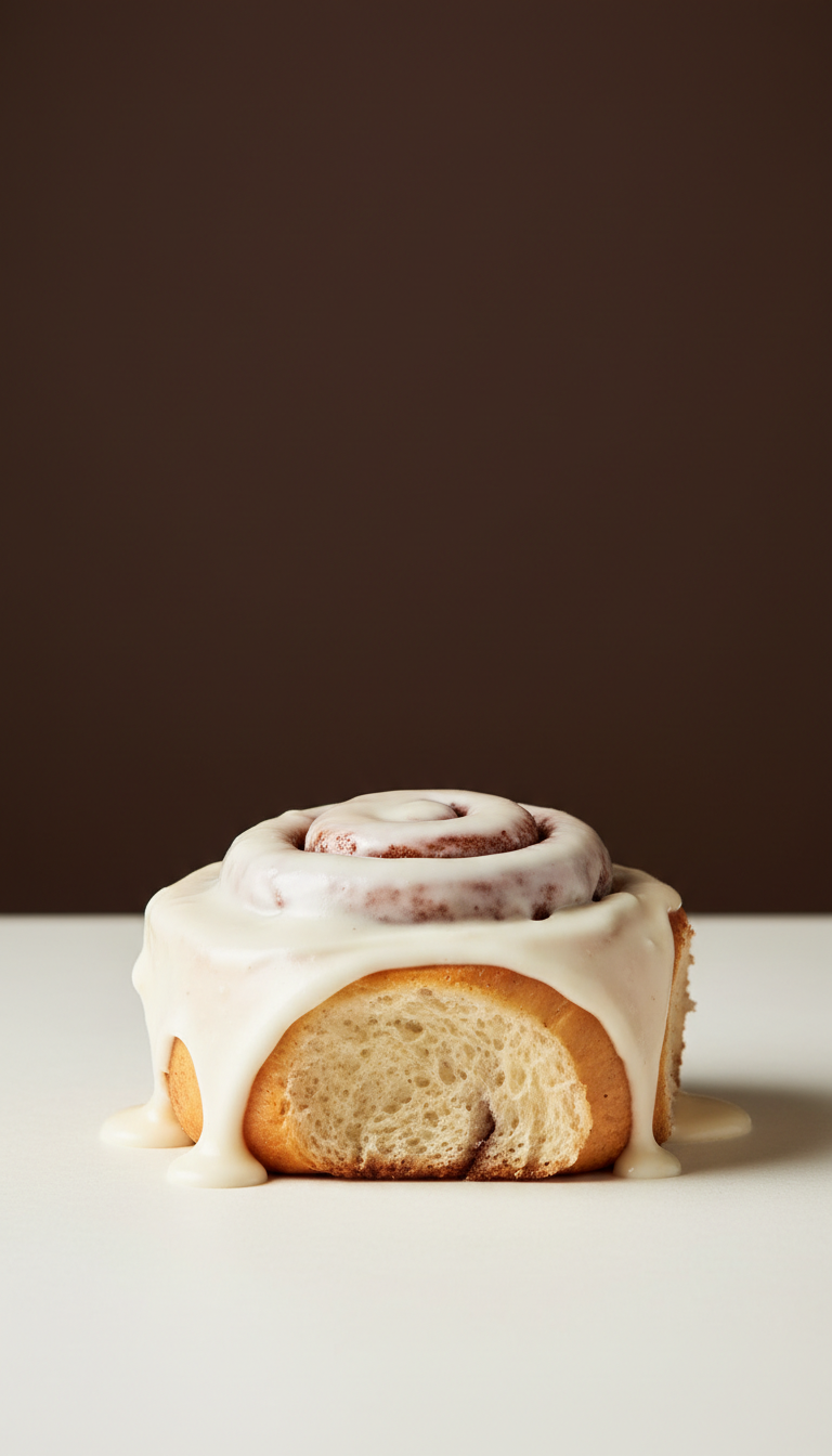 Classic cinnamon roll with cream cheese frosting