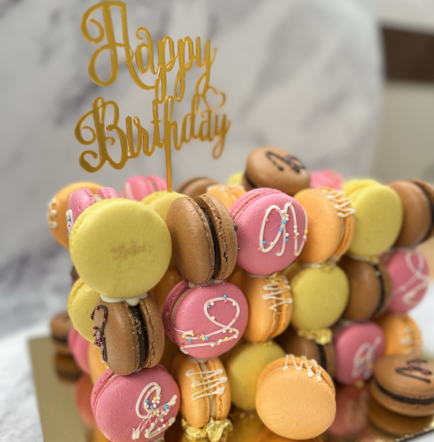 Macaron Cube Cake